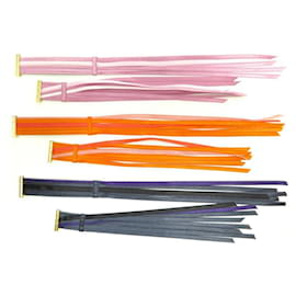 Boucheron-NEUF LOT 3 BRACELETS BOUCHERON POUR MONTRE REFLET EN TISSU ROSE ORANGE ET GRIS-Multicolore