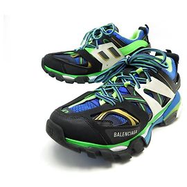 NEUF CHAUSSURES BALENCIAGA 542023 BASKETS SNEAKER TRACK 42 TOILE CUIR SHOES Multicolore