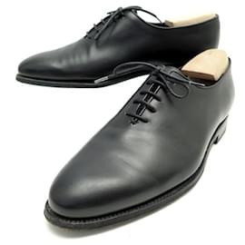 JM Weston-JM WESTON RICHELIEU ONE CUT REMY SHOES 356 9D 43 BLACK LEATHER SHOES-Black