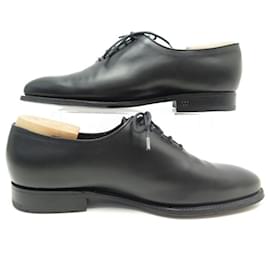JM Weston-JM WESTON RICHELIEU ONE CUT REMY SHOES 356 9D 43 BLACK LEATHER SHOES-Black