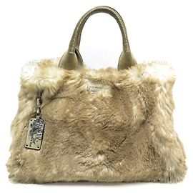 BOLSA PRADA BN1918 SACO DE COELHO ECO COMPRAS SINTÉTICAS DE PELE Bege