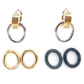 NEW NINA RICCI EARRINGS INTERCHANGEABLE GOLDEN EARRINGS BOX Golden