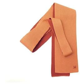 Hermès-NEW HERMES SILK MESH TIE 4 TIME IN TWO-TONE SILK ORANGE NEW TIE-Other