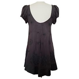 Robe mini brodée Antik Batik gris foncé Gris anthracite