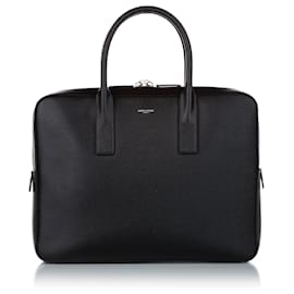 Yves Saint Laurent Porte-documents en cuir YSL Black Museum Noir