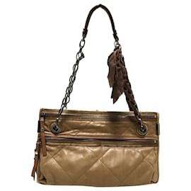 Lanvin-Lanvin Brown Amalia Leather Shoulder Bag-Brown
