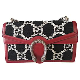 Gucci-Dionysus tweed GG white / black and brawl leather-Red