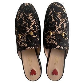 Gucci Mulas Preto Bege