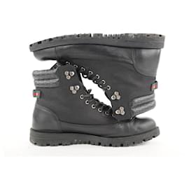 Gucci-Men's US10 295321 ssima Lace Up Boots 1g1026-Other