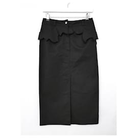 Christian Dior-Christian Dior x Galliano SS01 Zip Off Peplum Denim Skirt-Black