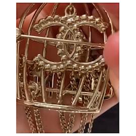 Chanel-Chanel Birdcage Brooch pin-Golden