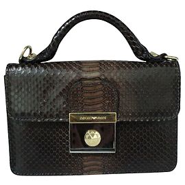Emporio Armani Mini borsa a tracolla in pelle vintage Marrone