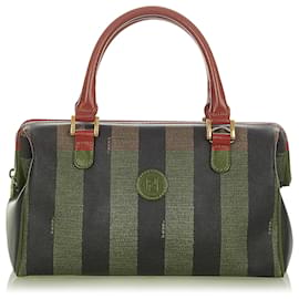 Fendi-Sac Boston Fendi Pequin Boston-Marron,Noir