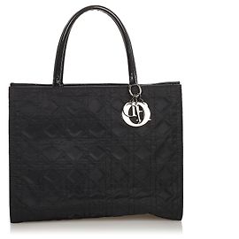 Sac cabas Dior en nylon noir Cannage Noir
