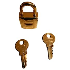 Hermès-Hermès golden steel padlock for hermès kelly handbag,-Gold hardware