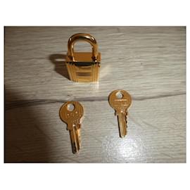 Hermès-Cadeado de aço dourado Hermès para bolsa hermès kelly,-Gold hardware
