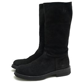 [Usado] Botas Ann Demeulemeester Pecos Botas masculinas de couro de vaca Preto