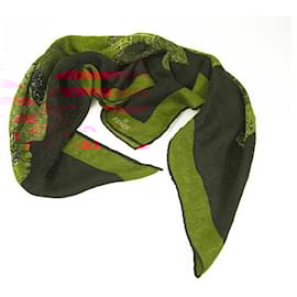 Fendi-Fendi Silk Multicolor Black Ecaille Brown Green Square Scarf Foulard-Multiple colors