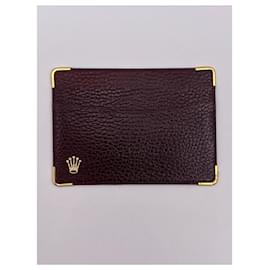 Rolex-Rolex brown leather card holder-Dark brown