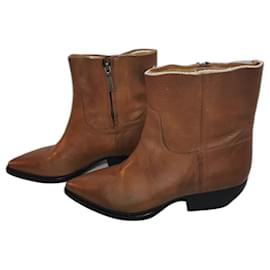 Saint Laurent-Theo Boots-Cognac,Chestnut,Light brown
