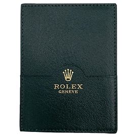 ROLEX GREEN LEATHER CARD HOLDER Green