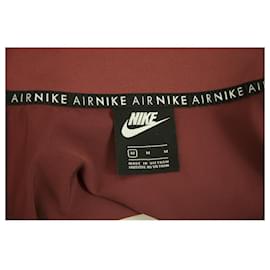 Nike-Nike Air Bordeaux Rouge Zipper Front Cropped Veste légère Top taille M-Bordeaux