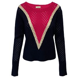 By Malene Birger Plomia Gestreifter Offener Strickpullover Aus Blauer Wolle Andere Python drucken