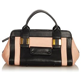 Chloé Bolsa de couro Chloe Brown Alice Marrom Preto Bege