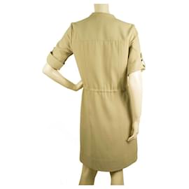 Michael Kors-Michael Kors Beige Casual Safari Look Knee Length Shirt dress size S-Beige