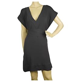 Diane Von Furstenberg-DVF Diane Von Furstenberg New Tasha Gray Belted Tunic Dress Cover Up Sz S-Grey