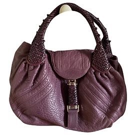 Fendi Spy handbag dark purple leather Dark purple