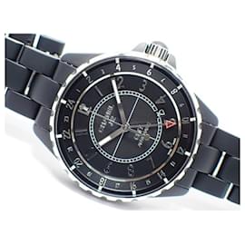 Chanel-Chanel J12 GMT Mat black ceramic Genuine goods H3101 Mens-Black