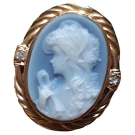 Autre Marque camée bleu agate Bleu