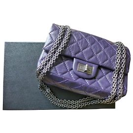 Chanel 2.55 Leather Handbag Dark Purple Dark purple
