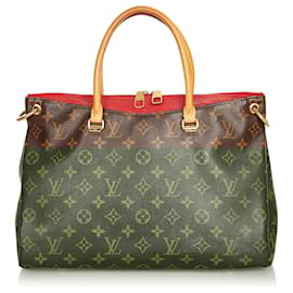 Louis Vuitton-Louis Vuitton Brown Monogram Pallas MM Satchel-Brown,Pink