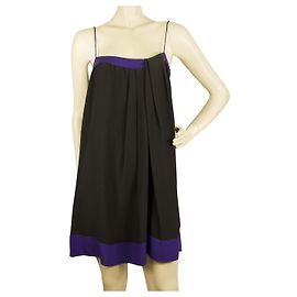 Alexander Wang Noir & Violet Bretelles Spaghetti Mini Robe taille 4 Noir Violet