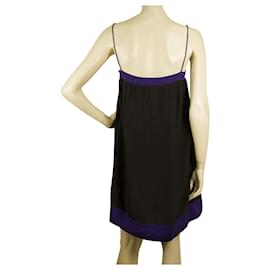 Alexander Wang-Alexander Wang Black & Purple Spaghetti Straps Mini Dress size 4-Black,Purple