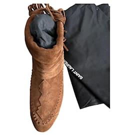 Saint Laurent-Ankle Boots-Caramel