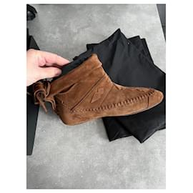 Saint Laurent-Ankle Boots-Caramel