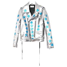 Saint Laurent-Saint Laurent AW16 Bowie Leather Jacket-Silvery