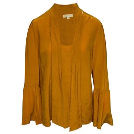 Blusa Michael Kors in seta ocra Marrone Rosso