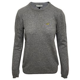 Bella Freud – Hundebestickter Pullover aus Kaschmir in Grau Grau