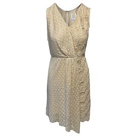 Anna Sui Spitzenkleid aus cremefarbenem Polyester Weiß Roh