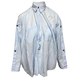 Helmut Lang Camicia button-down con spalle aperte in cotone blu Blu
