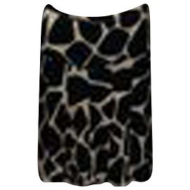 Moschino Cheap and Chic Saia Plissada em Animal Print Rayon Outro Impressão em python