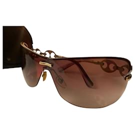 Óculos de sol Gucci Marrom e Dourado Dourado Bronze Caramelo Cobre