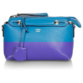 Fendi-Sacoche en cuir bleu Fendi By The Way-Bleu,Bleu clair