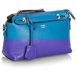 Fendi-Sacoche en cuir bleu Fendi By The Way-Bleu,Bleu clair