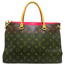Louis Vuitton-Louis Vuitton Brown Monogram Pallas Satchel-Brown,Red,Dark red