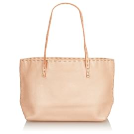 Fendi-Fendi Rose Selleria Sac à main en cuir-Rose